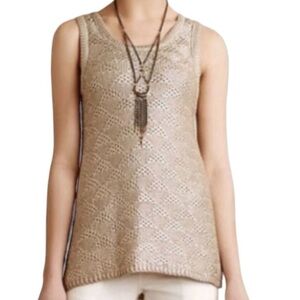 Anthropologie - MOTH - Gold Metallic Knit Sleeveless Top